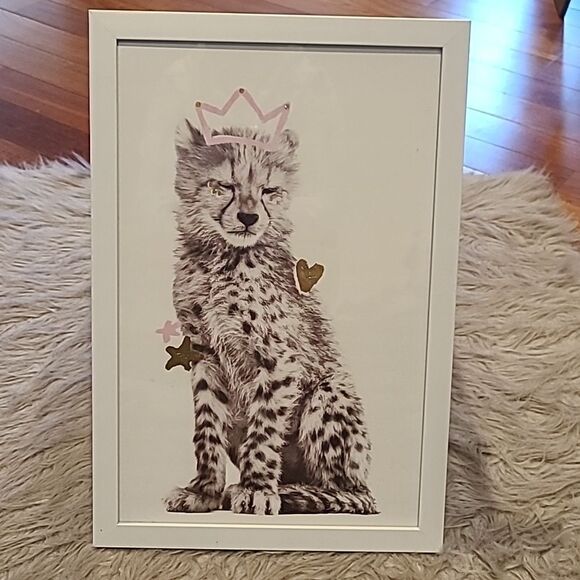 Cheetah priceless framed picture size 12 1/2" x 18 1/2" - Picture 1 of 3